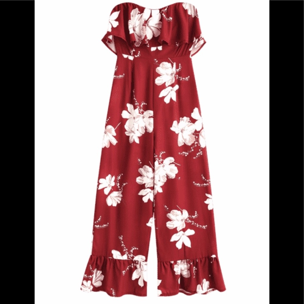 Women Cute Red floral jumper